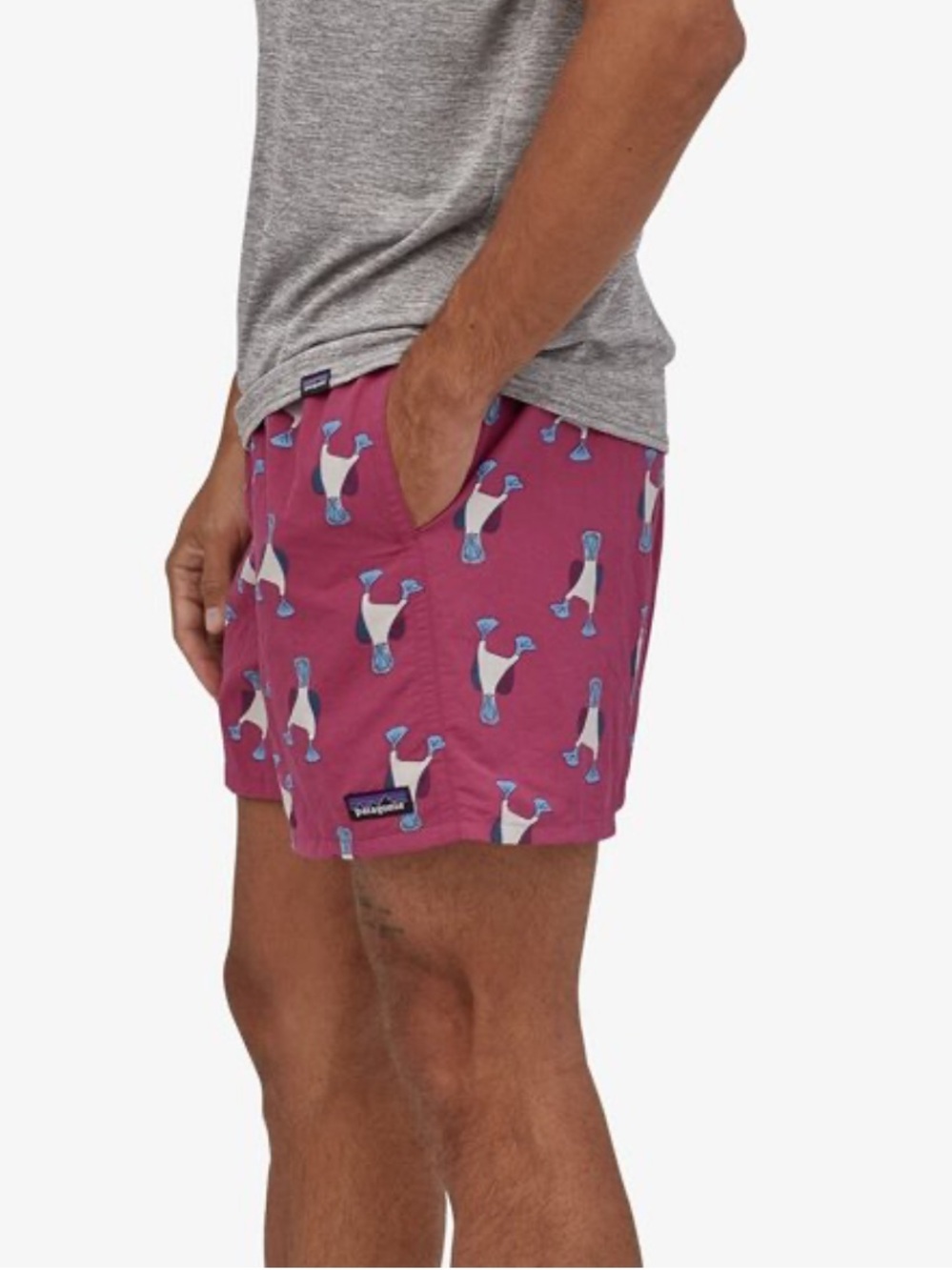 Patagonia • Men’s Baggies 5” Swim Shorts Star Pink Boobie Bird Print Size Large - Picture 4 of 14